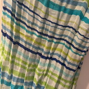 Gorgeous summer scarf with blues greens and whites 6foot length 18 inches wide